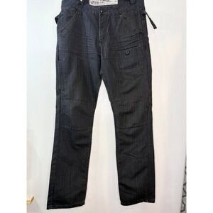 Aggravated Mentality Men's Black Jeans Big Pockets Distress Slim Straight
